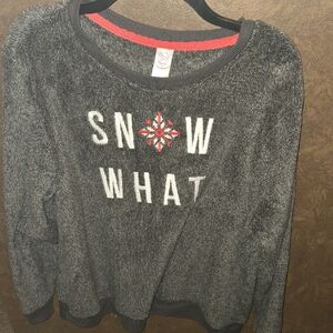 SO Women's Gray Top with Snowflake Design